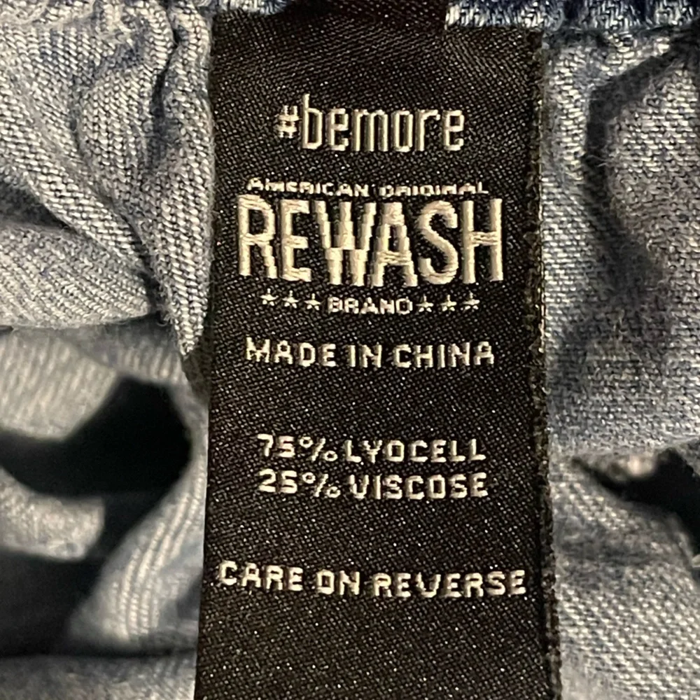 Y2K Rewash Casual Relax Medium Blue Stonewash Denim Pants Size 7/28 - Picture 7 of 9